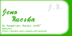 jeno mucska business card